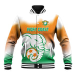Custom Ivory Coast Football Baseball Jacket Proud Elephant Fan Edition