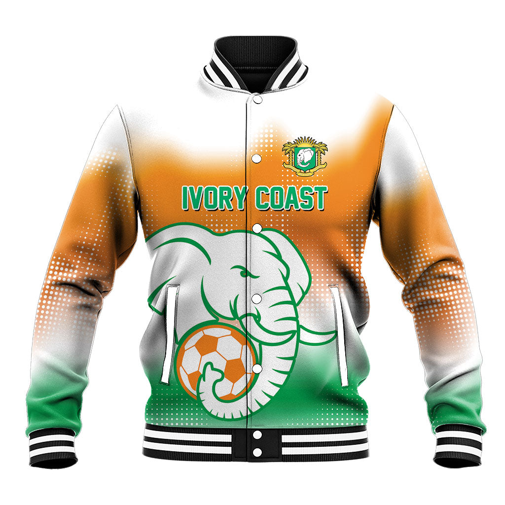 Custom Ivory Coast Football Baseball Jacket Proud Elephant Fan Edition