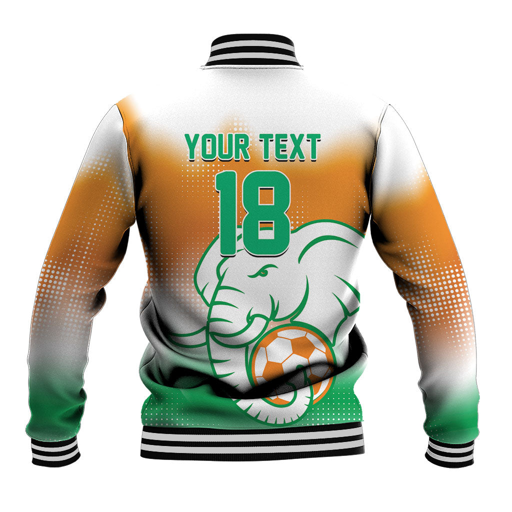 Custom Ivory Coast Football Baseball Jacket Proud Elephant Fan Edition