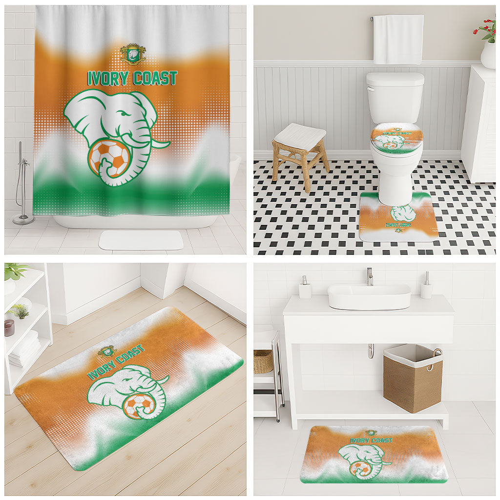 Ivory Coast Football Bathroom Set Proud Elephant Fan Edition