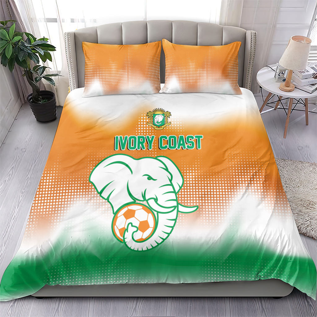 Ivory Coast Football Bedding Set Proud Elephant Fan Edition