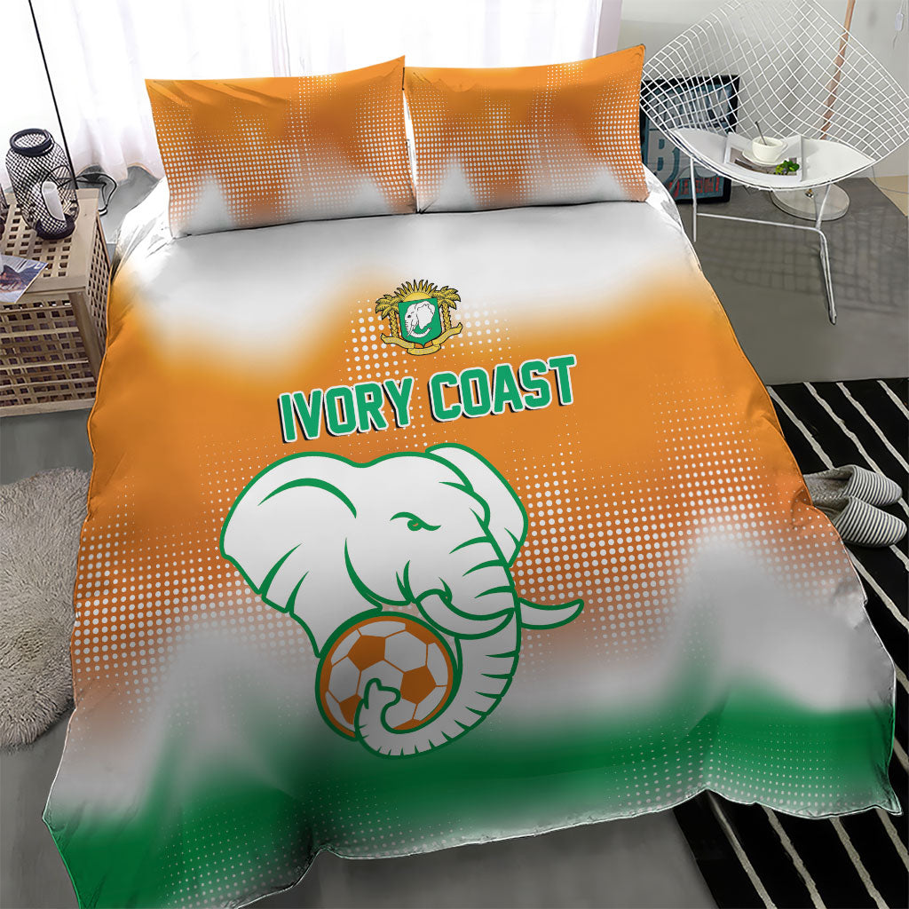Ivory Coast Football Bedding Set Proud Elephant Fan Edition