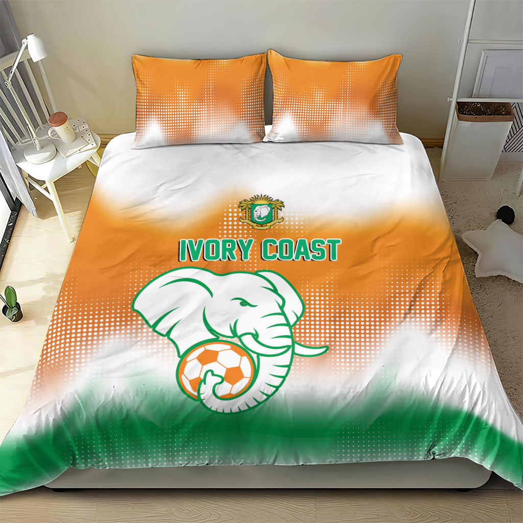 Ivory Coast Football Bedding Set Proud Elephant Fan Edition