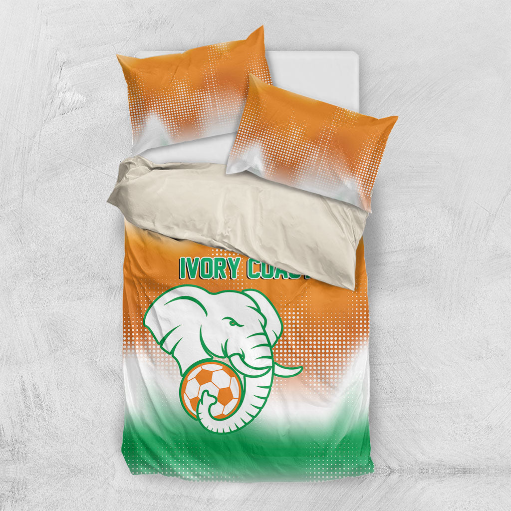 Ivory Coast Football Bedding Set Proud Elephant Fan Edition