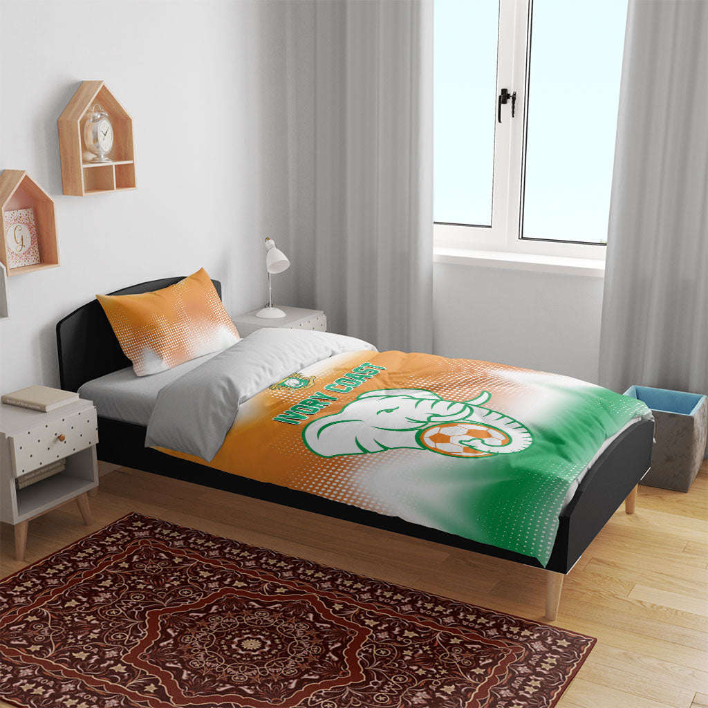Ivory Coast Football Bedding Set Proud Elephant Fan Edition