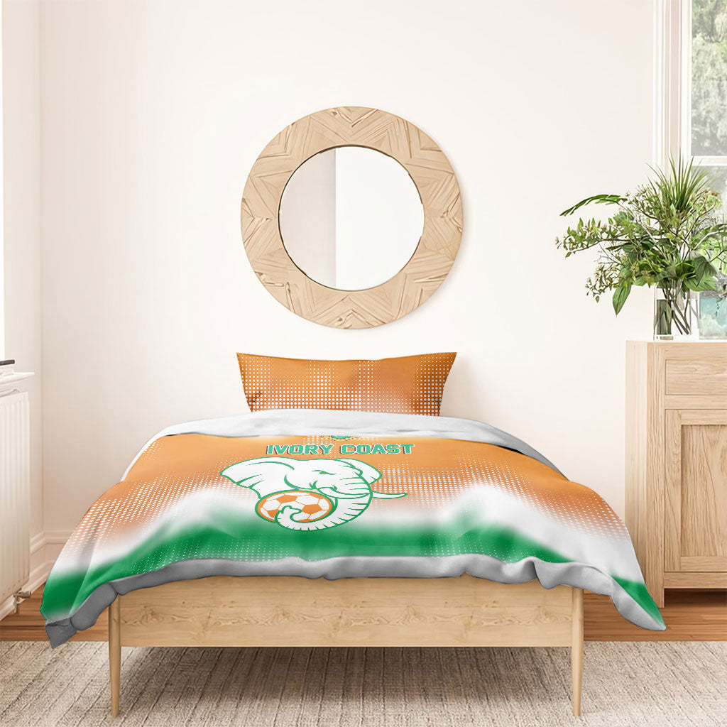 Ivory Coast Football Bedding Set Proud Elephant Fan Edition