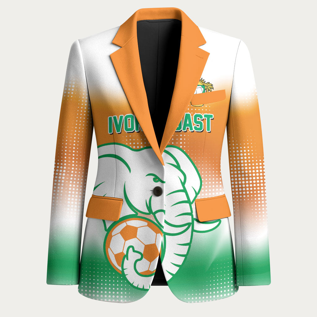 Custom Ivory Coast Football Blazer Proud Elephant Fan Edition