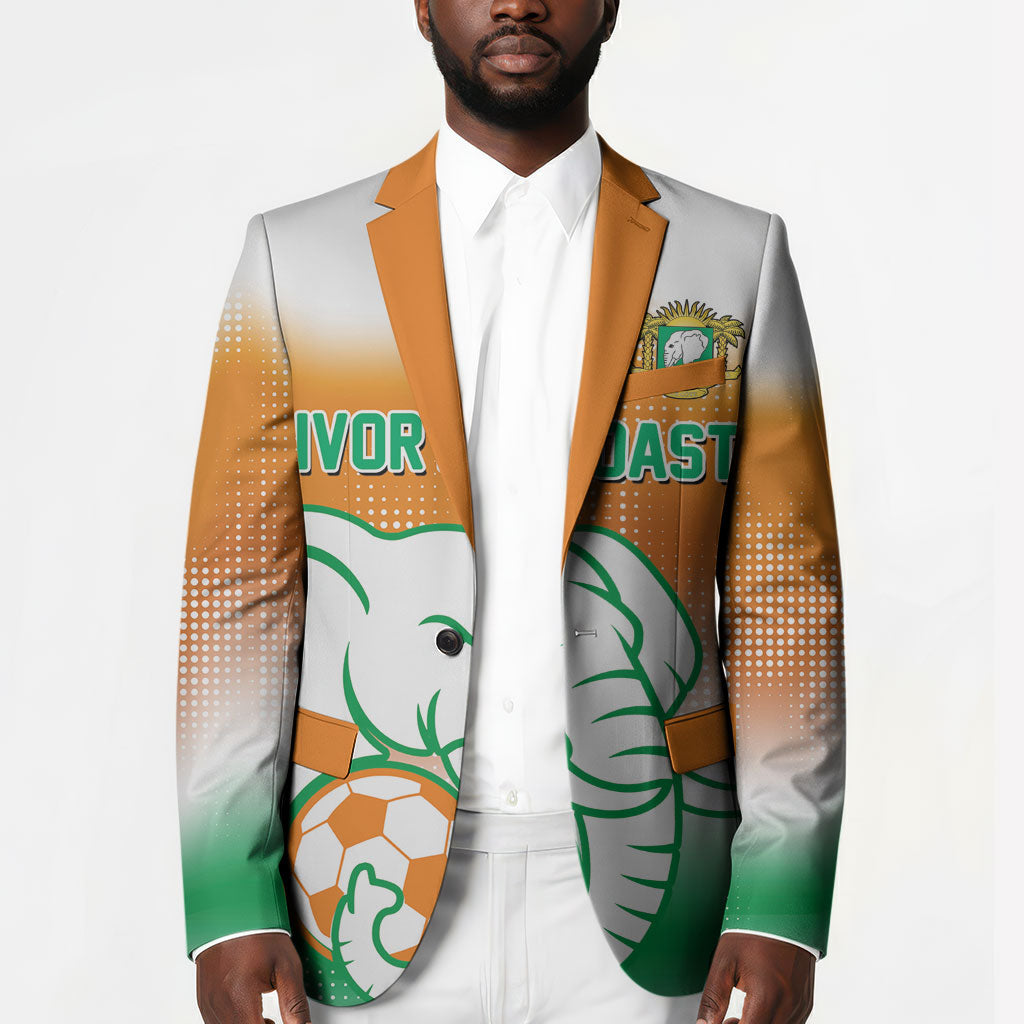 Custom Ivory Coast Football Blazer Proud Elephant Fan Edition