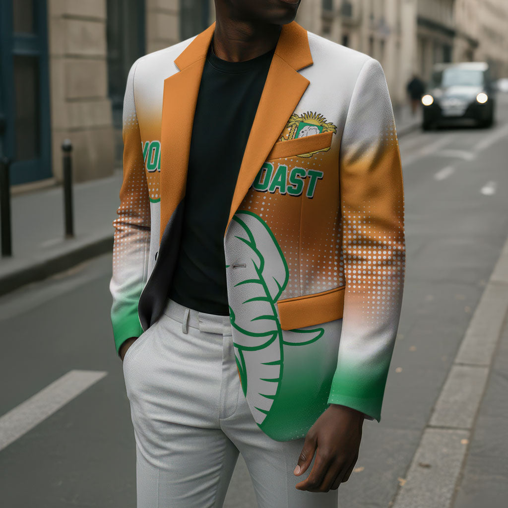 Custom Ivory Coast Football Blazer Proud Elephant Fan Edition