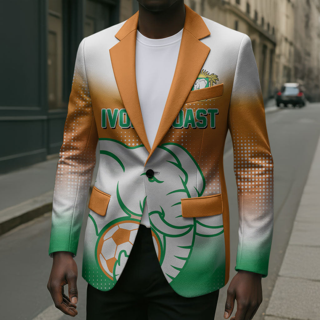 Custom Ivory Coast Football Blazer Proud Elephant Fan Edition