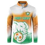 Custom Ivory Coast Football Button Sweatshirt Proud Elephant Fan Edition