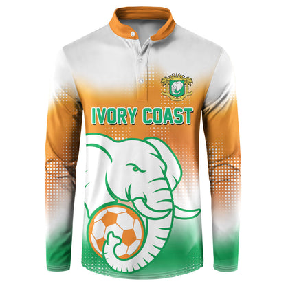 Custom Ivory Coast Football Button Sweatshirt Proud Elephant Fan Edition