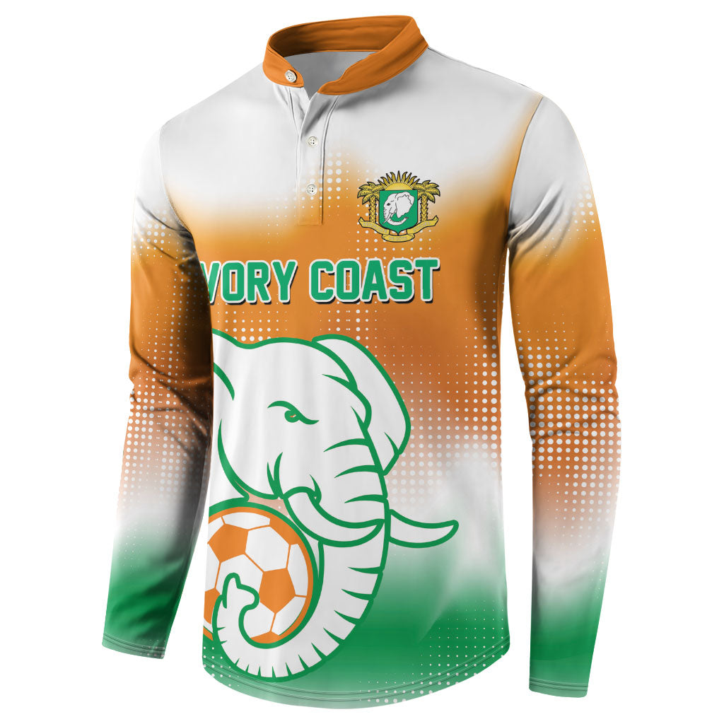 Custom Ivory Coast Football Button Sweatshirt Proud Elephant Fan Edition