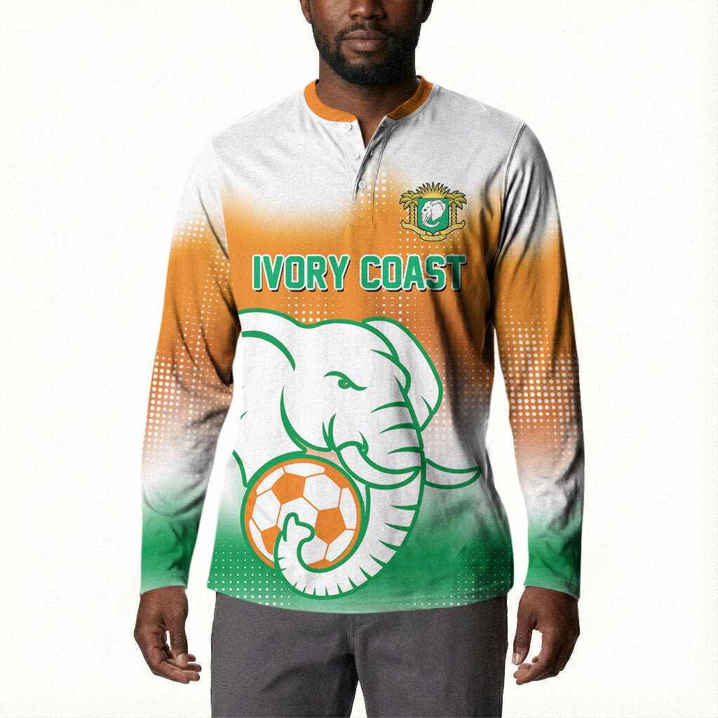 Custom Ivory Coast Football Button Sweatshirt Proud Elephant Fan Edition