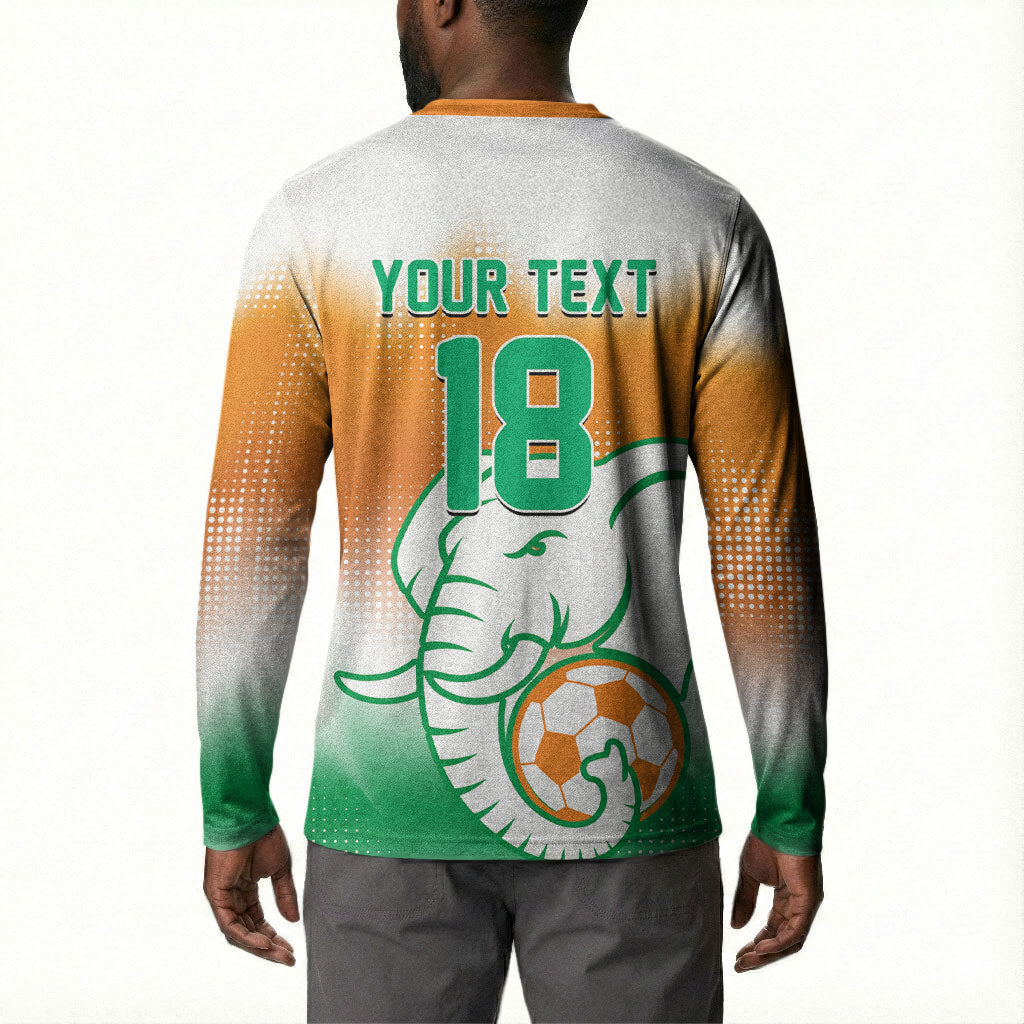 Custom Ivory Coast Football Button Sweatshirt Proud Elephant Fan Edition