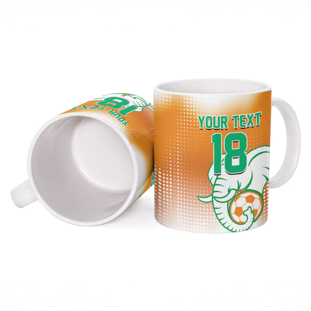 Custom Ivory Coast Football Ceramic Mug Proud Elephant Fan Edition