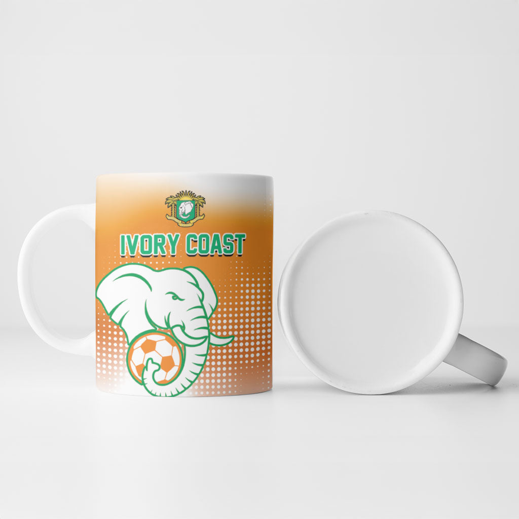 Custom Ivory Coast Football Ceramic Mug Proud Elephant Fan Edition