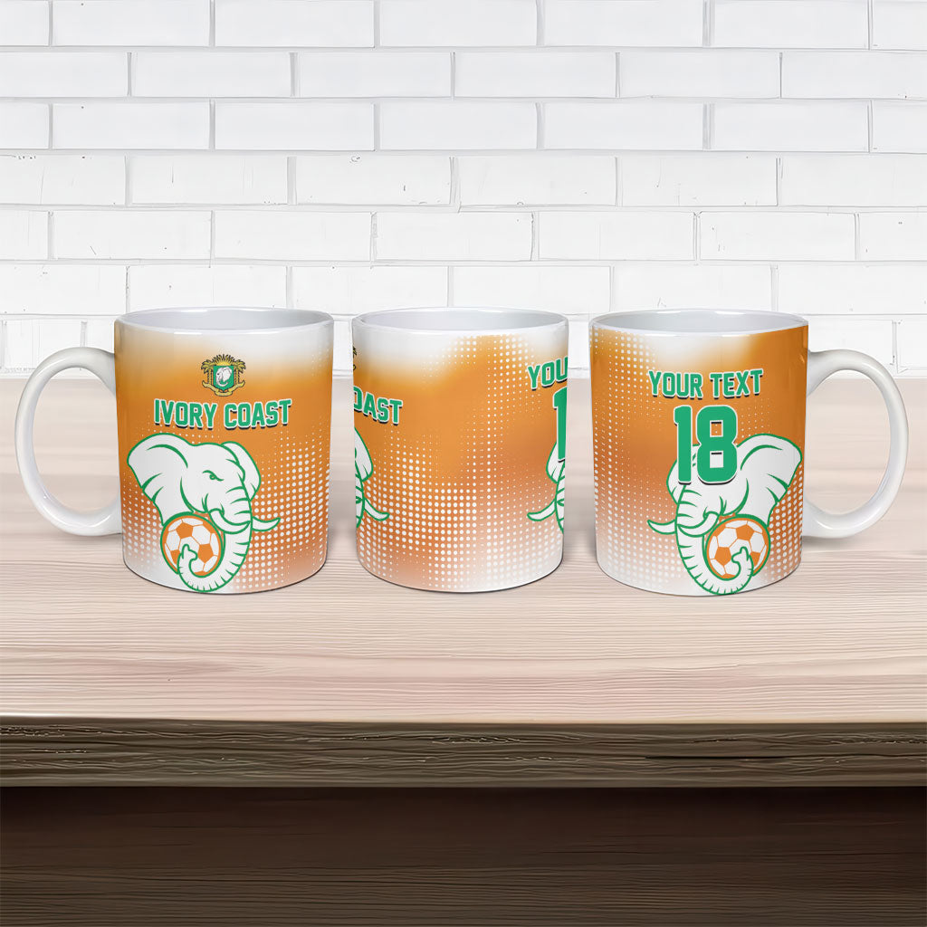Custom Ivory Coast Football Ceramic Mug Proud Elephant Fan Edition