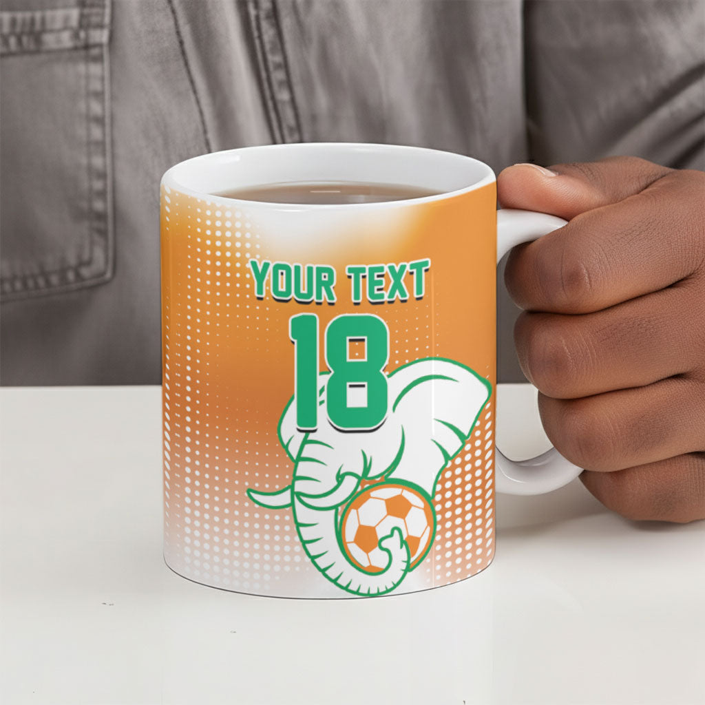 Custom Ivory Coast Football Ceramic Mug Proud Elephant Fan Edition