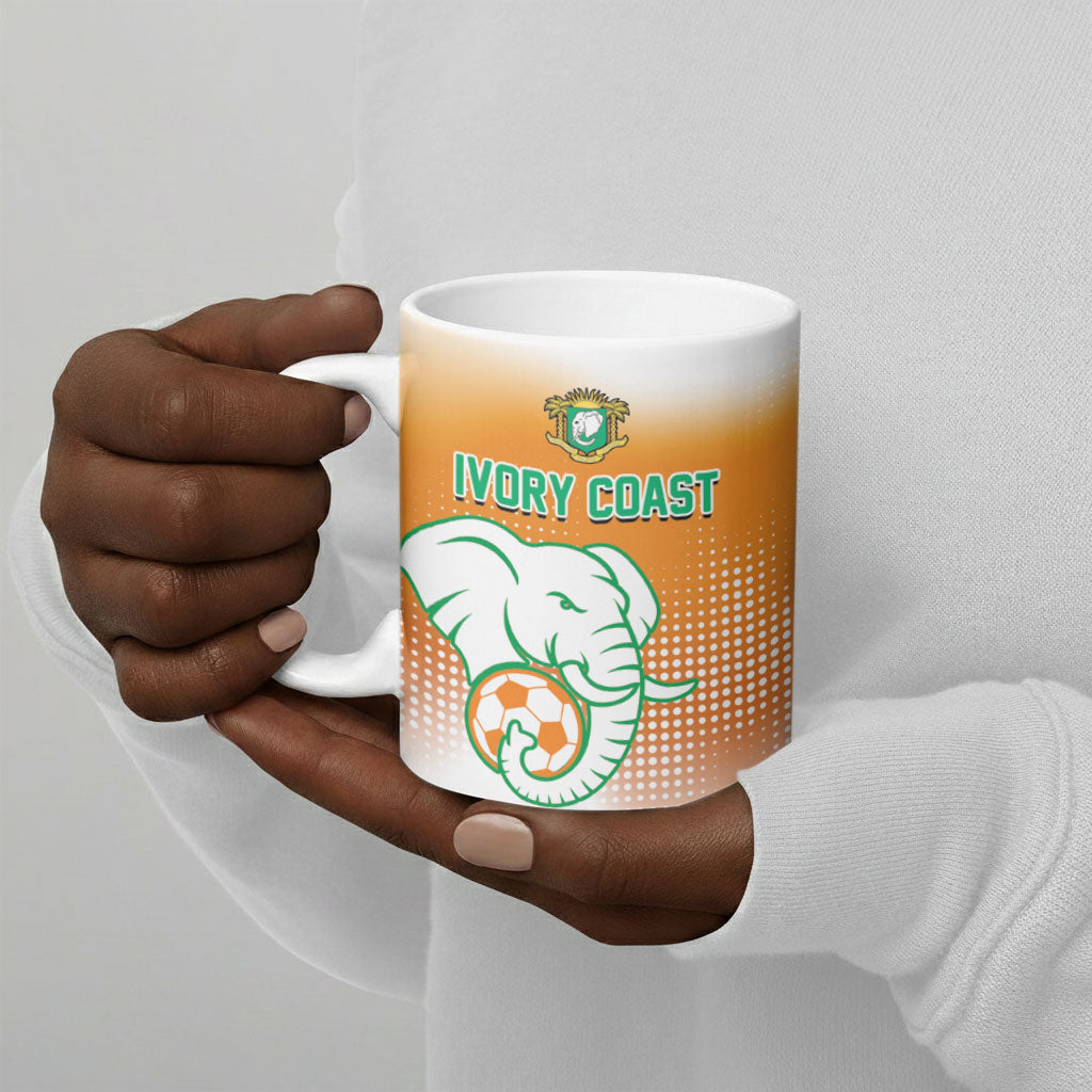 Custom Ivory Coast Football Ceramic Mug Proud Elephant Fan Edition
