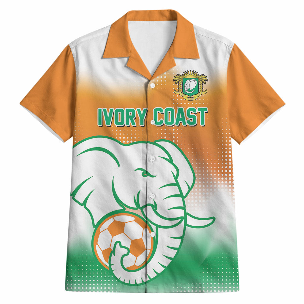 Custom Ivory Coast Football Hawaiian Shirt Proud Elephant Fan Edition