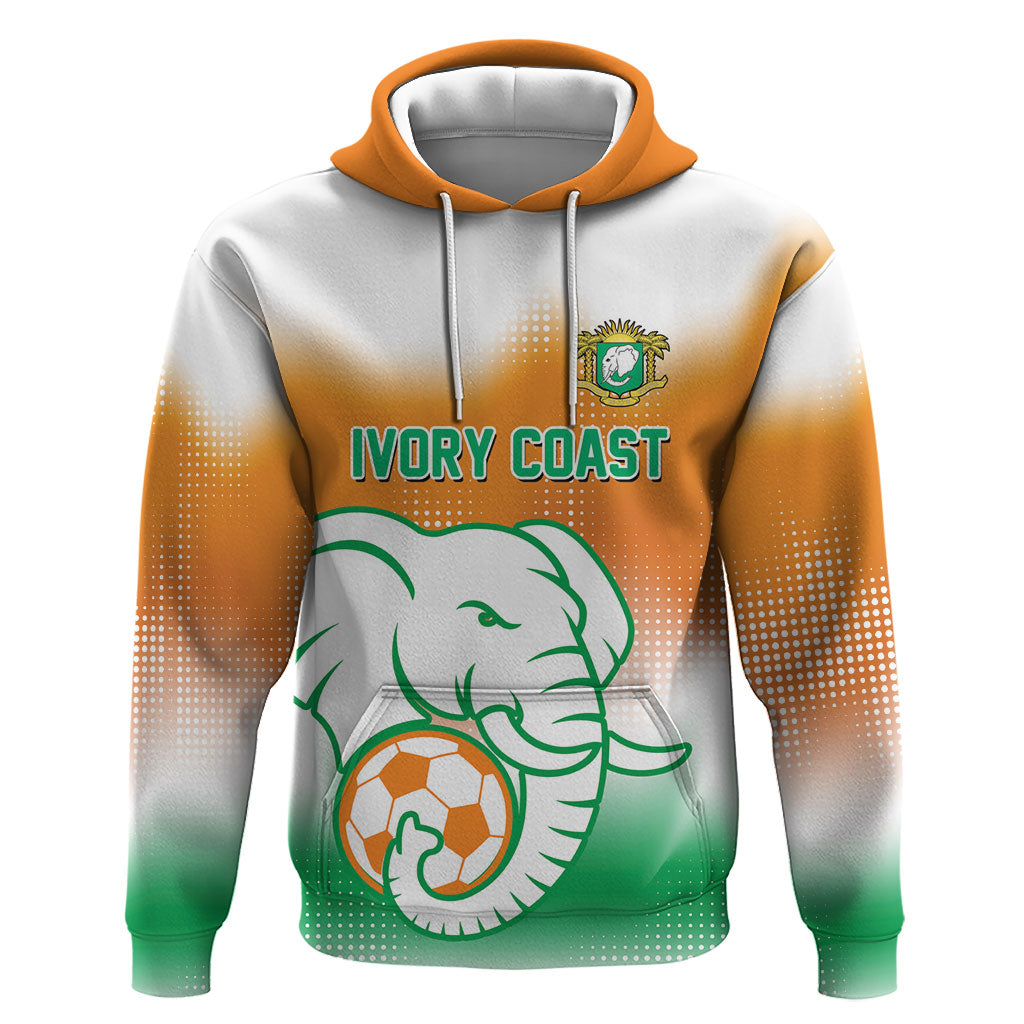 Custom Ivory Coast Football Hoodie Proud Elephant Fan Edition