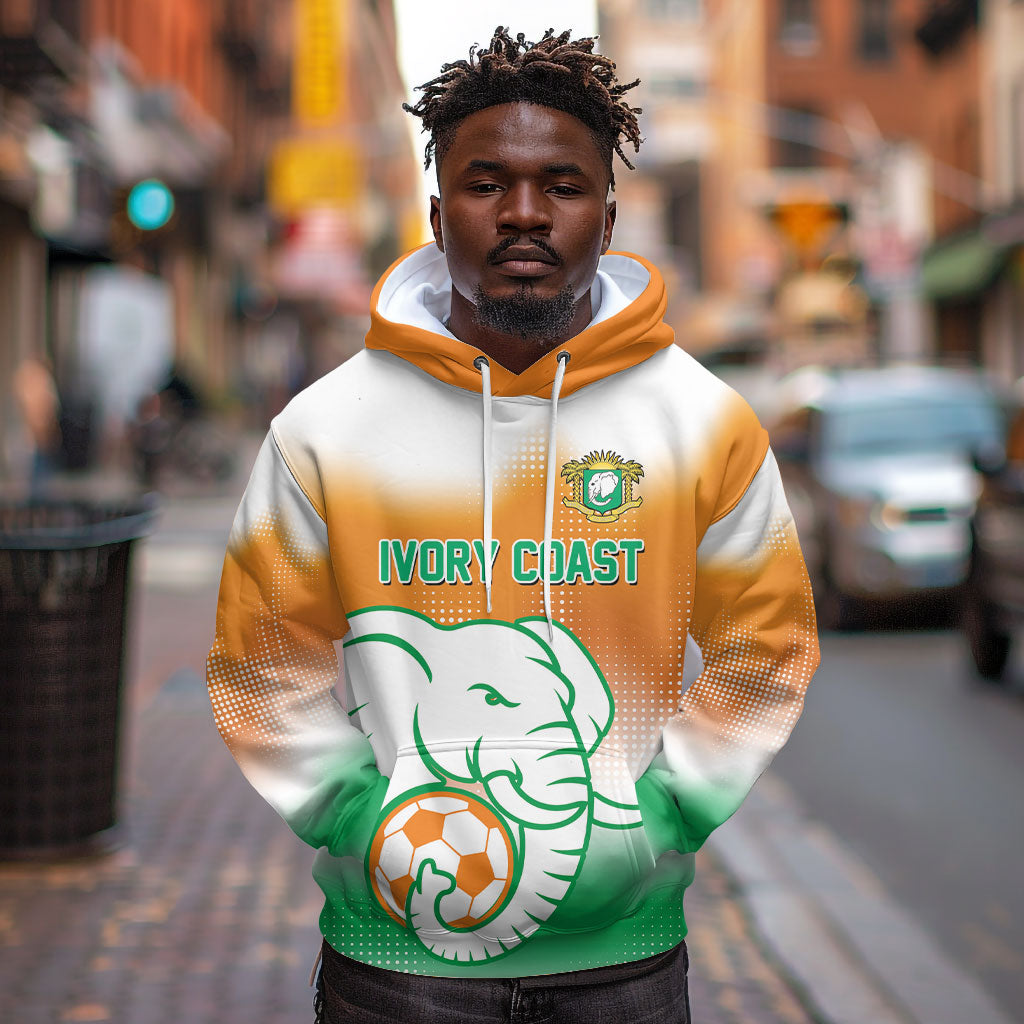 Custom Ivory Coast Football Hoodie Proud Elephant Fan Edition