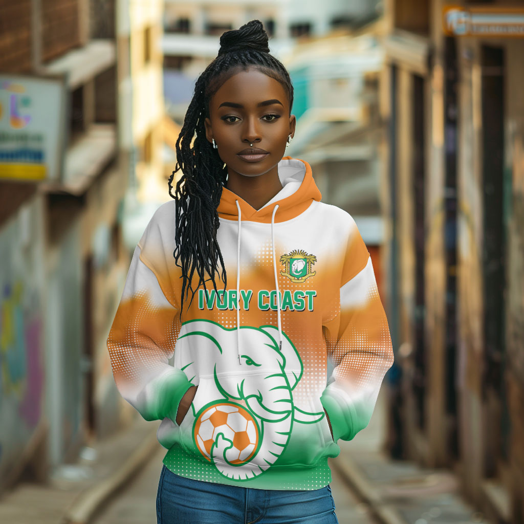 Custom Ivory Coast Football Hoodie Proud Elephant Fan Edition