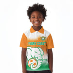 Custom Ivory Coast Football Kid Polo Shirt Proud Elephant Fan Edition