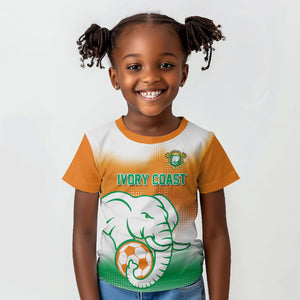 Custom Ivory Coast Football Kid T shirt Proud Elephant Fan Edition