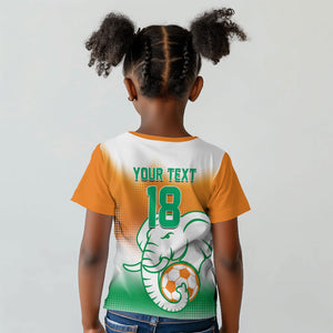 Custom Ivory Coast Football Kid T shirt Proud Elephant Fan Edition