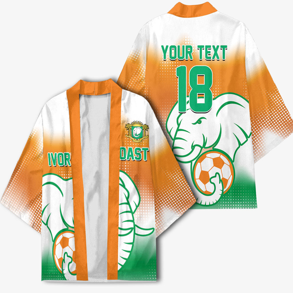 Custom Ivory Coast Football Kimono Proud Elephant Fan Edition
