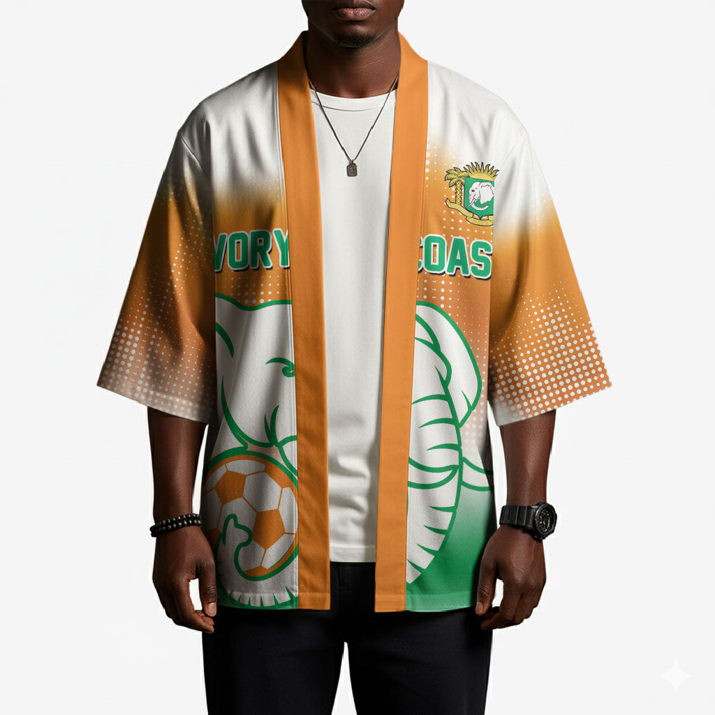 Custom Ivory Coast Football Kimono Proud Elephant Fan Edition