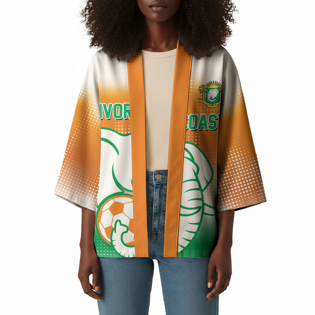 Custom Ivory Coast Football Kimono Proud Elephant Fan Edition