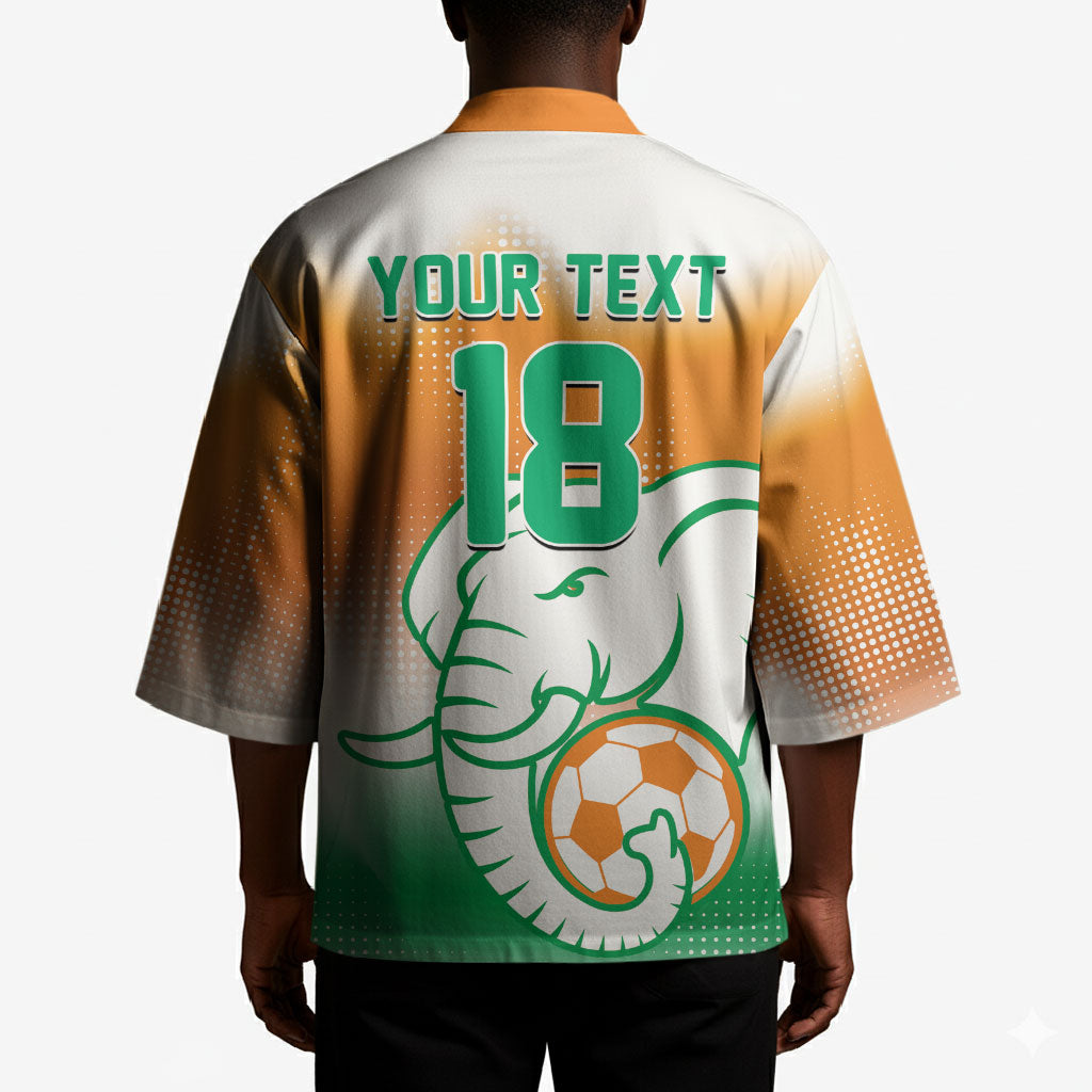 Custom Ivory Coast Football Kimono Proud Elephant Fan Edition