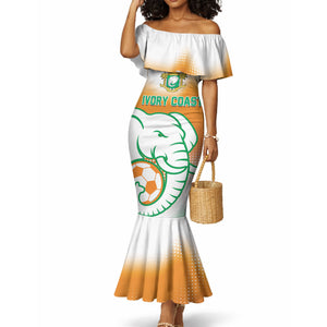 Custom Ivory Coast Football Mermaid Dress Proud Elephant Fan Edition