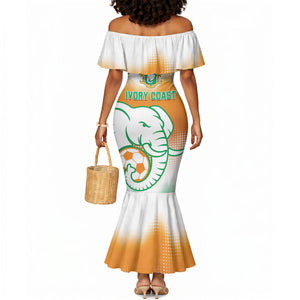 Custom Ivory Coast Football Mermaid Dress Proud Elephant Fan Edition