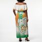 Custom Ivory Coast Football Off Shoulder Maxi Dress Proud Elephant Fan Edition