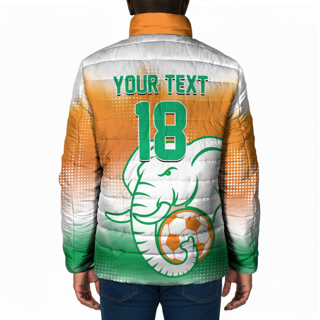 Custom Ivory Coast Football Padded Jacket Proud Elephant Fan Edition