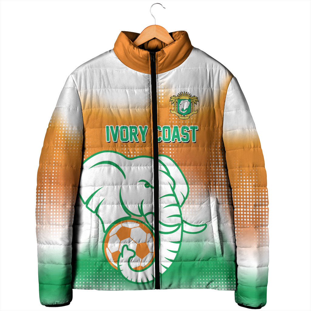 Custom Ivory Coast Football Padded Jacket Proud Elephant Fan Edition