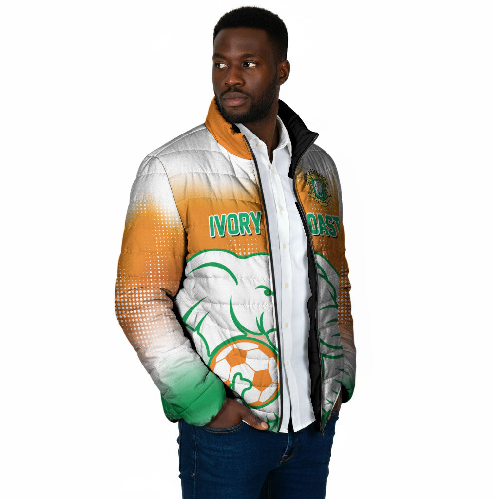 Custom Ivory Coast Football Padded Jacket Proud Elephant Fan Edition