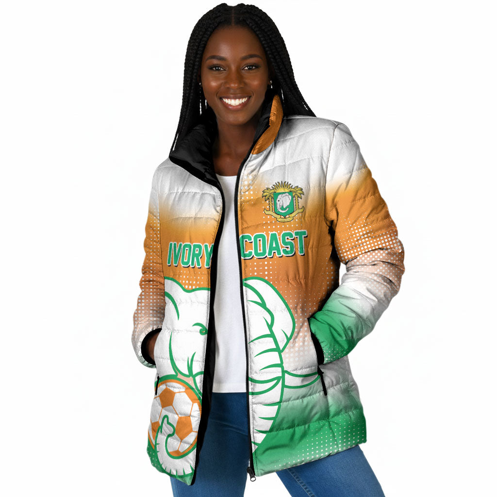 Custom Ivory Coast Football Padded Jacket Proud Elephant Fan Edition