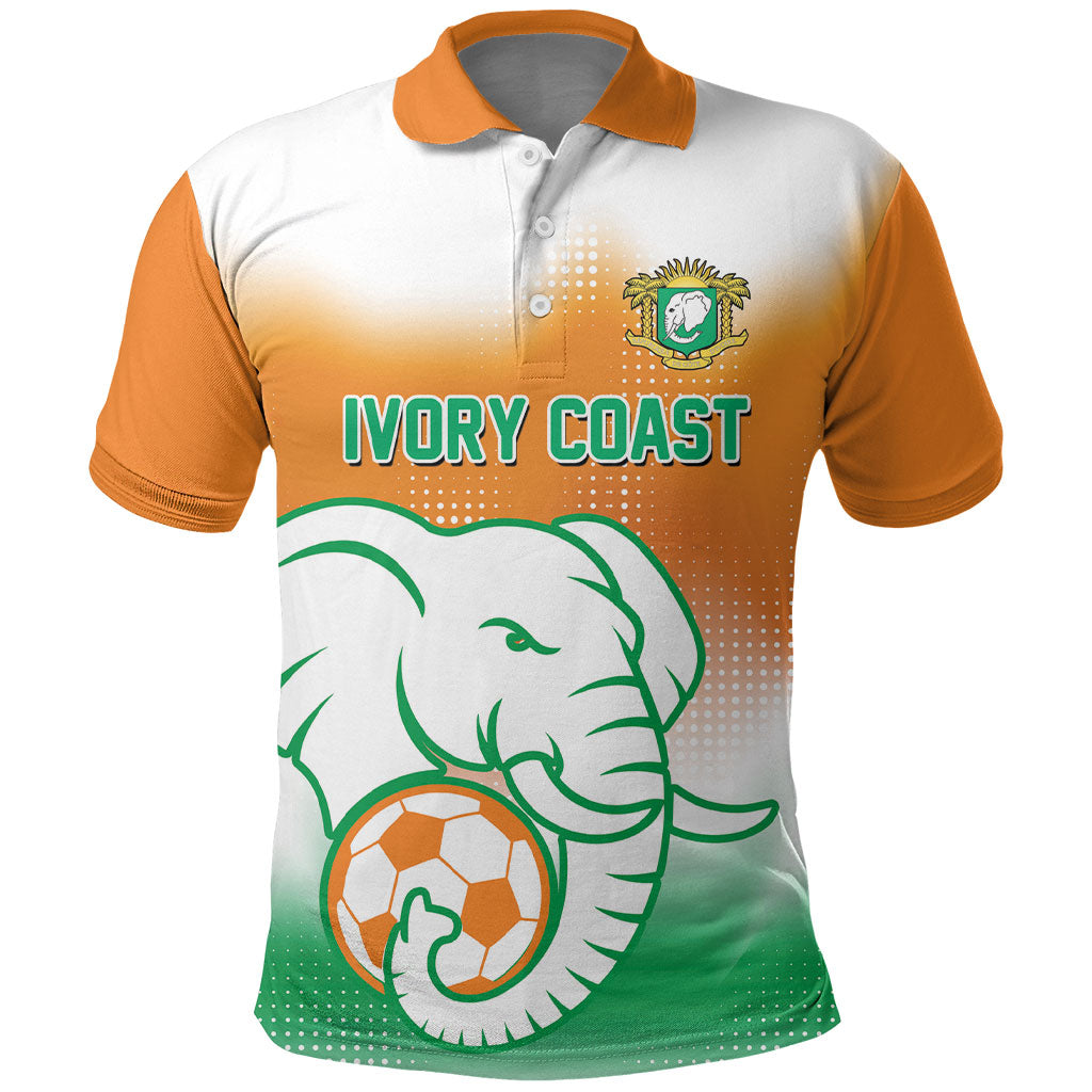 Custom Ivory Coast Football Polo Shirt Proud Elephant Fan Edition