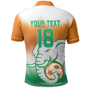 Custom Ivory Coast Football Polo Shirt Proud Elephant Fan Edition