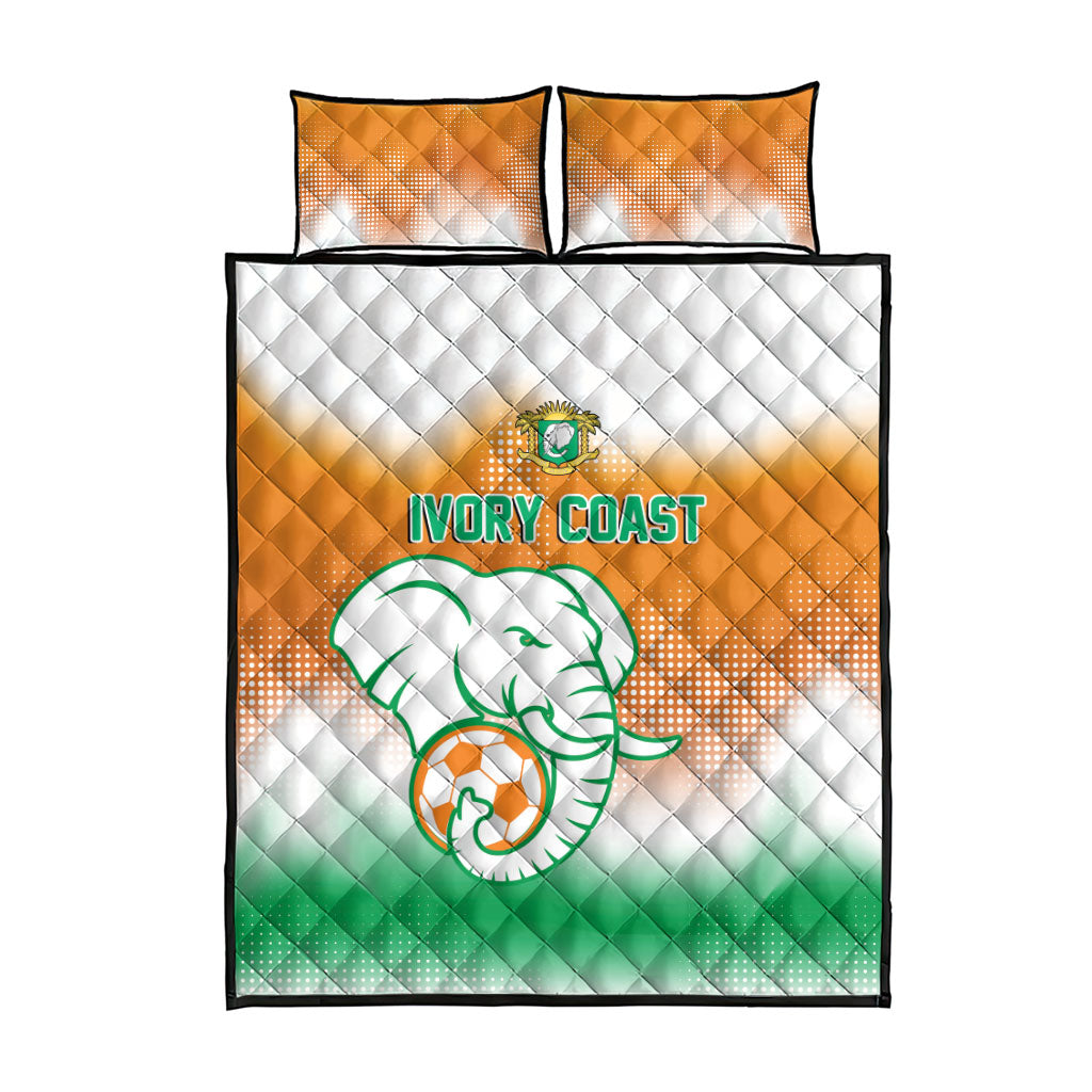 Ivory Coast Football Quilt Bed Set Proud Elephant Fan Edition
