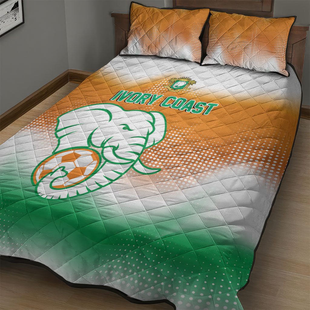 Ivory Coast Football Quilt Bed Set Proud Elephant Fan Edition