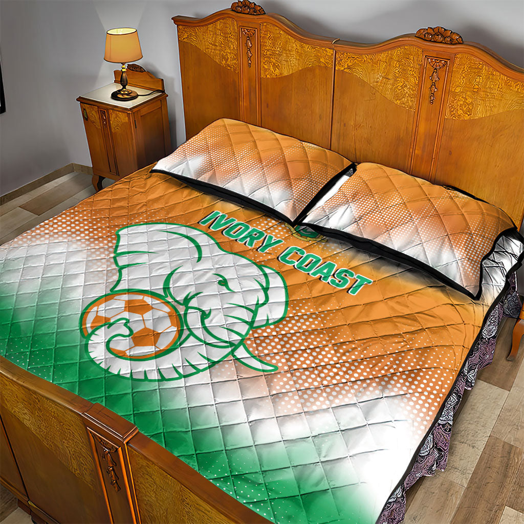 Ivory Coast Football Quilt Bed Set Proud Elephant Fan Edition