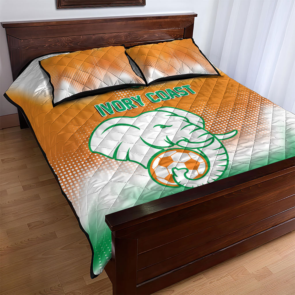 Ivory Coast Football Quilt Bed Set Proud Elephant Fan Edition