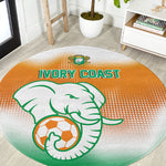 Ivory Coast Football Round Carpet Proud Elephant Fan Edition