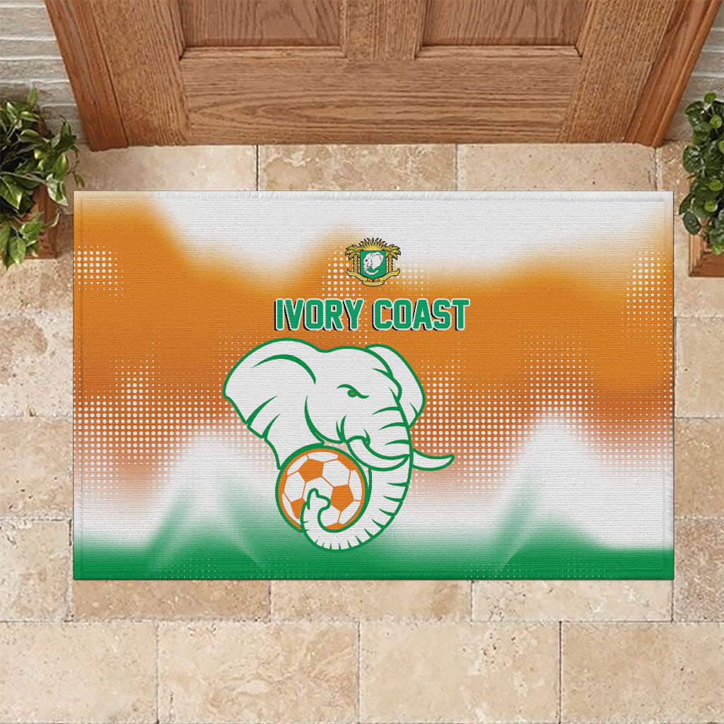 Ivory Coast Football Rubber Doormat Proud Elephant Fan Edition